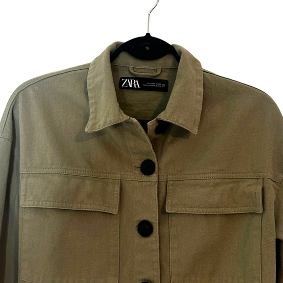 Zara Women's Cropped Green Jacket - Picture 3 of 10
